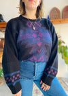 VINTAGE 90's Bohemian Pattern Knit Jumper - L