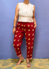 VINTAGE 90's Paisley Print Loose Hippy Trousers - S/M