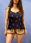 VINTAGE 90's Paisley Print Strappy Top - S