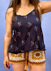 VINTAGE 90's Paisley Print Strappy Top - S