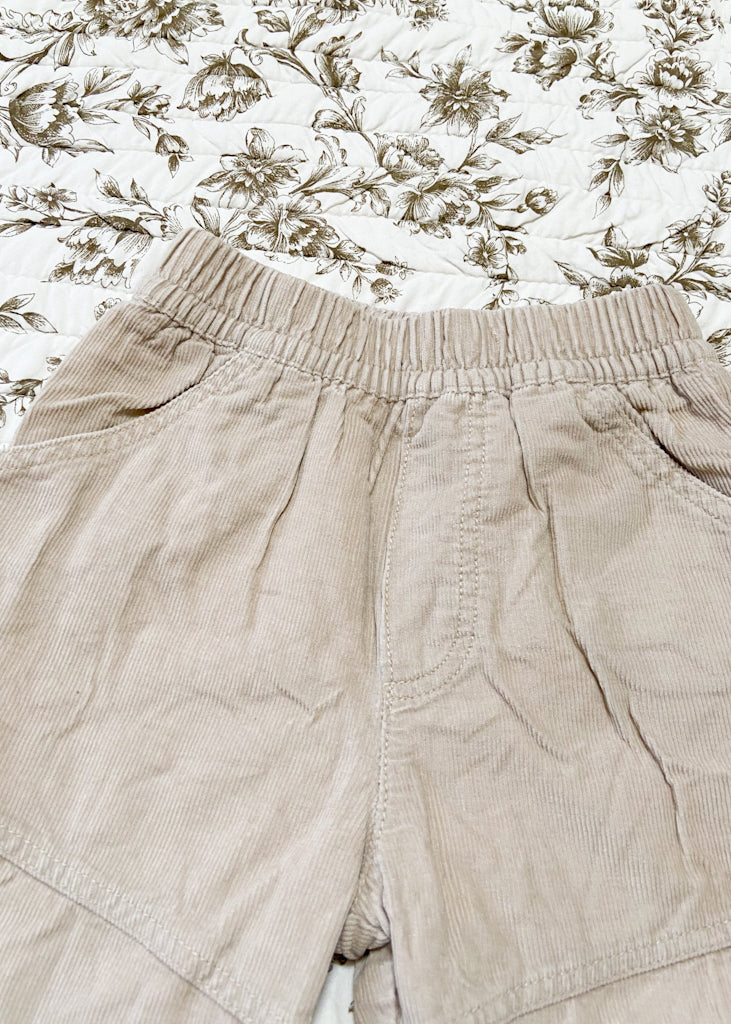 VINTAGE 90's Beige Cord Cargo Trousers - 3 MONTHS