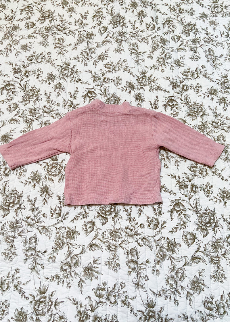 VINTAGE 90’s Pink High Neck Long Sleeve Top - 6 MONTHS