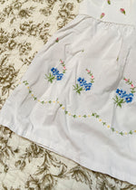 VINTAGE 70’s Floral Embroidered Cotton Top - 3 - 6 MONTHS