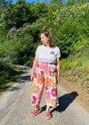 DESERT FOX Mia Trousers - Pink & Orange Florals - S-XL