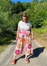 DESERT FOX Mia Trousers - Pink & Orange Florals - S-XL