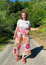 DESERT FOX Mia Trousers - Pink & Orange Florals - S-XL