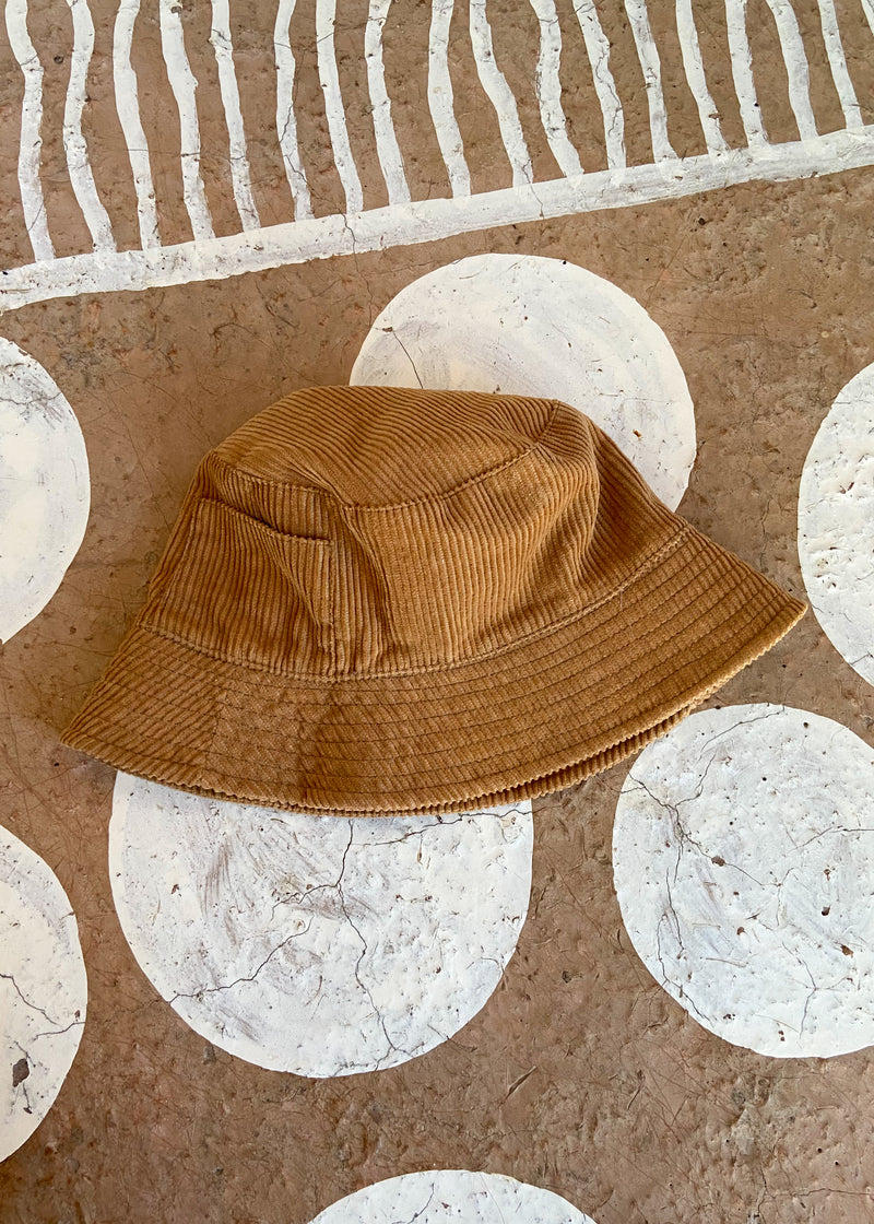 VINTAGE 90's Brown Cord Bucket Hat - ONE SIZE