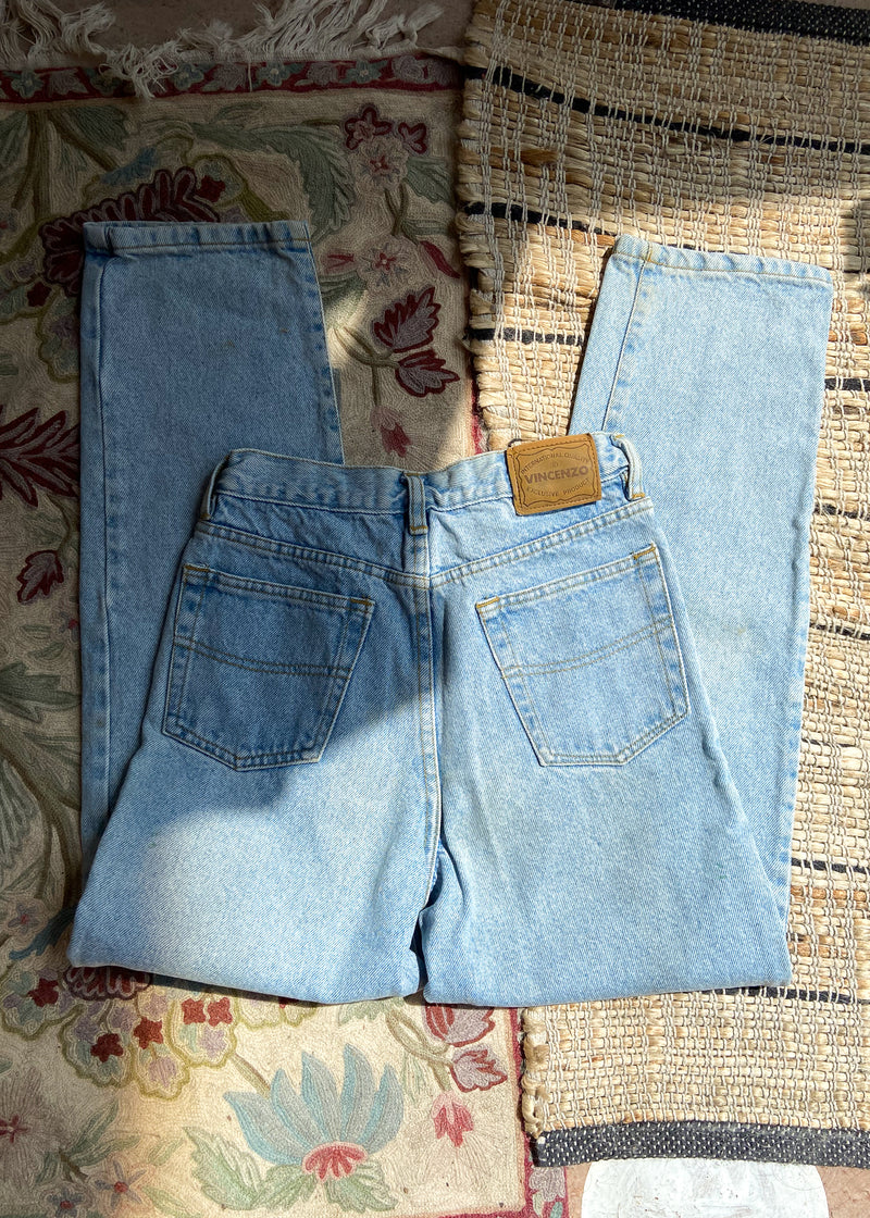 VINTAGE 90's Light Wash Denim Mom Jeans - XS/S
