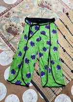 VINTAGE 90's Purple & Green Floral Cropped Trousers - XS/S