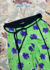 VINTAGE 90's Purple & Green Floral Cropped Trousers - XS/S