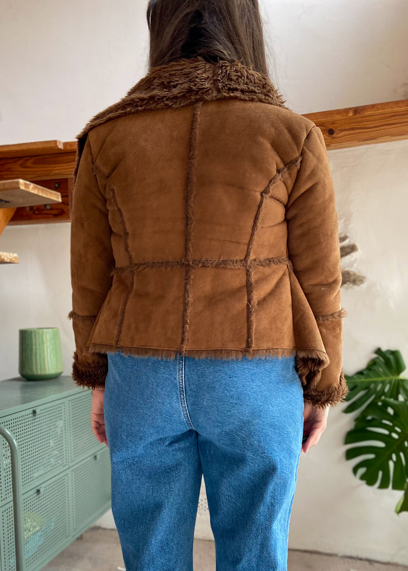 Vintage 90’s Faux Fur Cropped Jacket - S