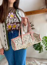 VINTAGE 90's Floral Round Knitting Bag - ONE SIZE