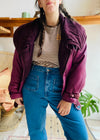 VINTAGE 80's Purple Faux Leather Cropped Jacket - S/M