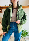 VINTAGE 90's Green Grunge Hooded Jacket - S/M