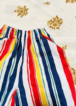 VINTAGE KIDS 90's Stripe Primary Colour Shorts - 12 MONTHS