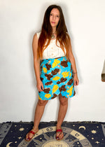 VINTAGE 90's Floral Pattern Wraparound Skirt - S/M