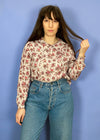 VINTAGE 90's Pinky Purple Floral Long Sleeve Shirt - S/M