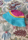 VINTAGE 90's Crochet Butterfly Stripe Hat - ONE SIZE