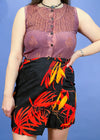 VINTAGE 90s Floral Print Wrap Skirt - S/M