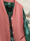 VINTAGE 90's Pink Sleeveless Knit Cardigan - S/M